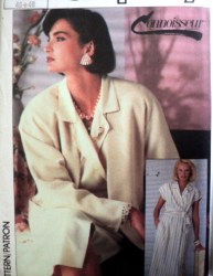 7311 CONNOISSEUR MOCK WRAP DRESS,LINED YOKE JACKET PATTERN 18,20
